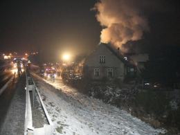 Pożar opuszczonego domu w Dąbrowie