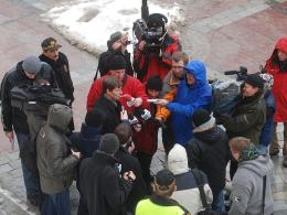 Kibice Odry Opole manifestowali pod Ratuszem