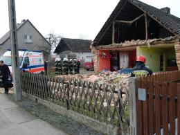 Ściana domu runęła na człowieka