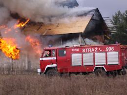 Pożar domu w Biadaczu