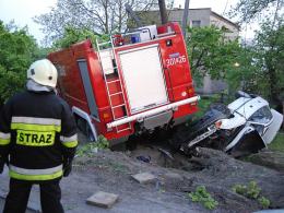 Wypadek wozu strażackiego w Opolu