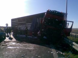 Zderzenie ciężarowek na A4
