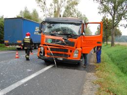 Zderzenie ciężarówek w Dąbrowie