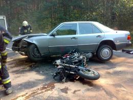 Zderzenie motoru z osobówką