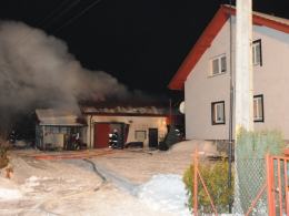 Pożar budynku w Skarbiszowie