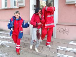 Poszkodowana kobieta trafiła do szpitala.
