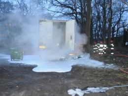 Pożar naczepy w Opolu