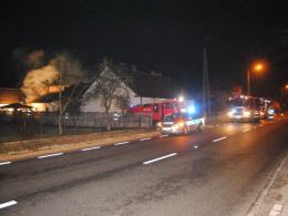 Nocny pożar w Grodźcu