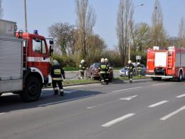 Wpadła na pas zieleni