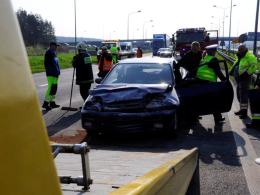 Kolizja czterech pojazdów na autostradzie A4