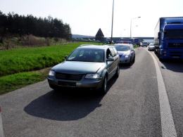 Kolizja czterech pojazdów na autostradzie A4