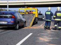 Kolizja czterech pojazdów na autostradzie A4