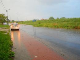 Zalane ulice Opola po nawałnicy