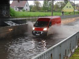 Zalane ulice Opola po nawałnicy