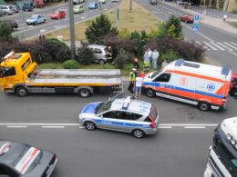Wypadek na rondzie w Opolu
