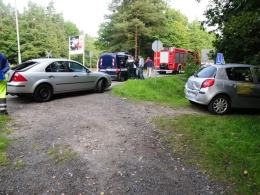 Karambol 4 pojazdów na przejeździe kolejowym