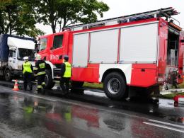 Zderzenie dwóch samochodów strażackich