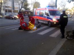 Rowerzystka wjechała w radiowóz na sygnale