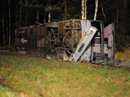 Wypadek autobusu na autostradzie A4