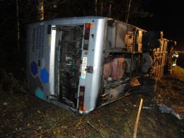 Wypadek autobusu na autostradzie A4
