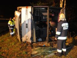 Wypadek autobusu na autostradzie A4