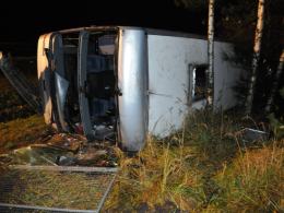 Wypadek autobusu na autostradzie A4