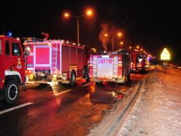 Przewrócona ciężarówka blokowała autostradę