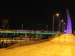 Wiadukt na Struga podświetlony