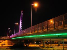 Wiadukt na Struga podświetlony