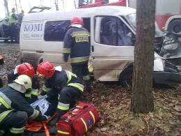 Bus uderzył w drzewo, dwie osoby ranne