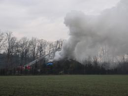 Pożar drewnianego domu w Dzikowie