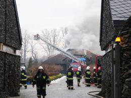 Pożar drewnianego domu w Dzikowie