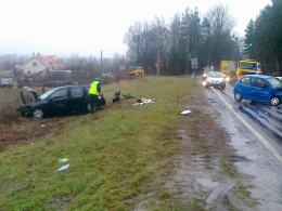 Wypadek dwóch samochodów w Malerzowicach
