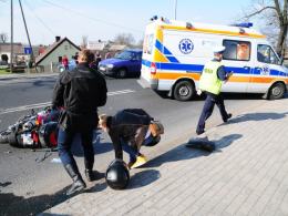 Zderzenie samochodów i motocyklu w Opolu