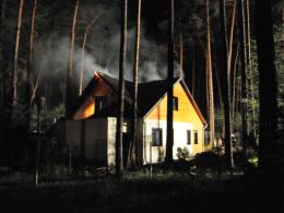 Pożar domku letniskowego w Turawie