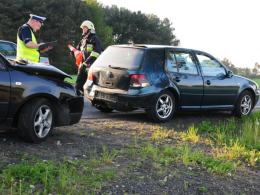 Zderzenie dwóch volkswagenów pod Zawadą