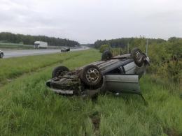 Audi dachowało na autostradzie