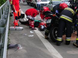 Motocyklista uległ wypadkowi przy wyprzedzaniu