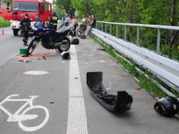 Motocyklista uległ wypadkowi przy wyprzedzaniu