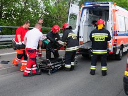 Motocyklista uległ wypadkowi przy wyprzedzaniu