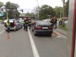 Zderzenie trzech samochodów na ulicy Oleskiej
