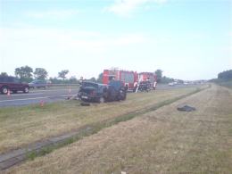 Na autostradzie palił się samochód