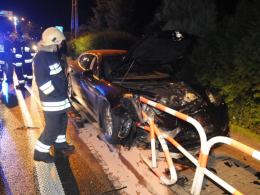 Pijany kierowca rozbił porsche panamera