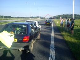 Angielscy studenci utknęli na autostradzie