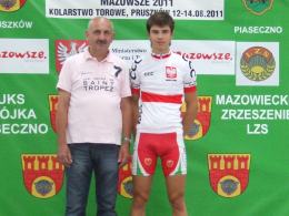 Na podium w Pruszkowie, z trenerem Marianem Staniszewskim.