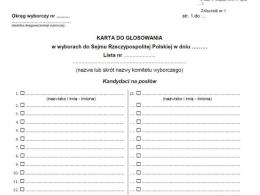 Tak wygląda jedna z kart broszury, na której wybieramy kandydata do Sejmu.