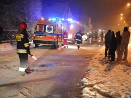 Volkswagen polo wpadł w poślizg, ranny kierowca