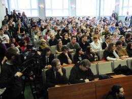 Sala podczas spotkania z Leszkiem Millerem wypełniła się do ostatniego miejsca.