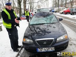 A tak wyglądał samochód po "spotkaniu" z jednym z jeleni, które urządziły sobie w połowie stycznia wycieczkę po Opolu.(Fot: czytelnik)