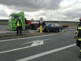 Wypadek na węźle autostradowym Dąbrówka
